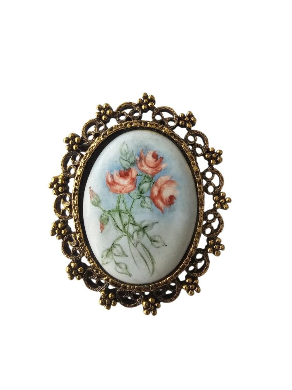 PAINTED FLORA statement brooch